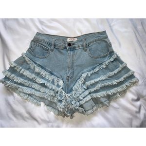 Flared Jean shorts